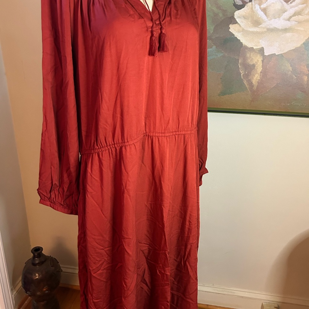 Old Navy Rust color Casual with Bishop Sleeves - Picture 5 of 6